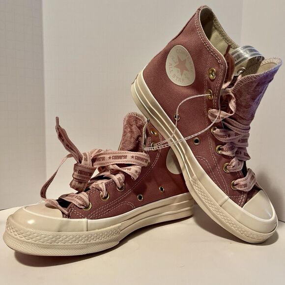 Converse Chuck 70 High Ribbon Laces Sneakers W 6.5 M 4.5 Dusty Pink A07977C - Picture 2 of 10